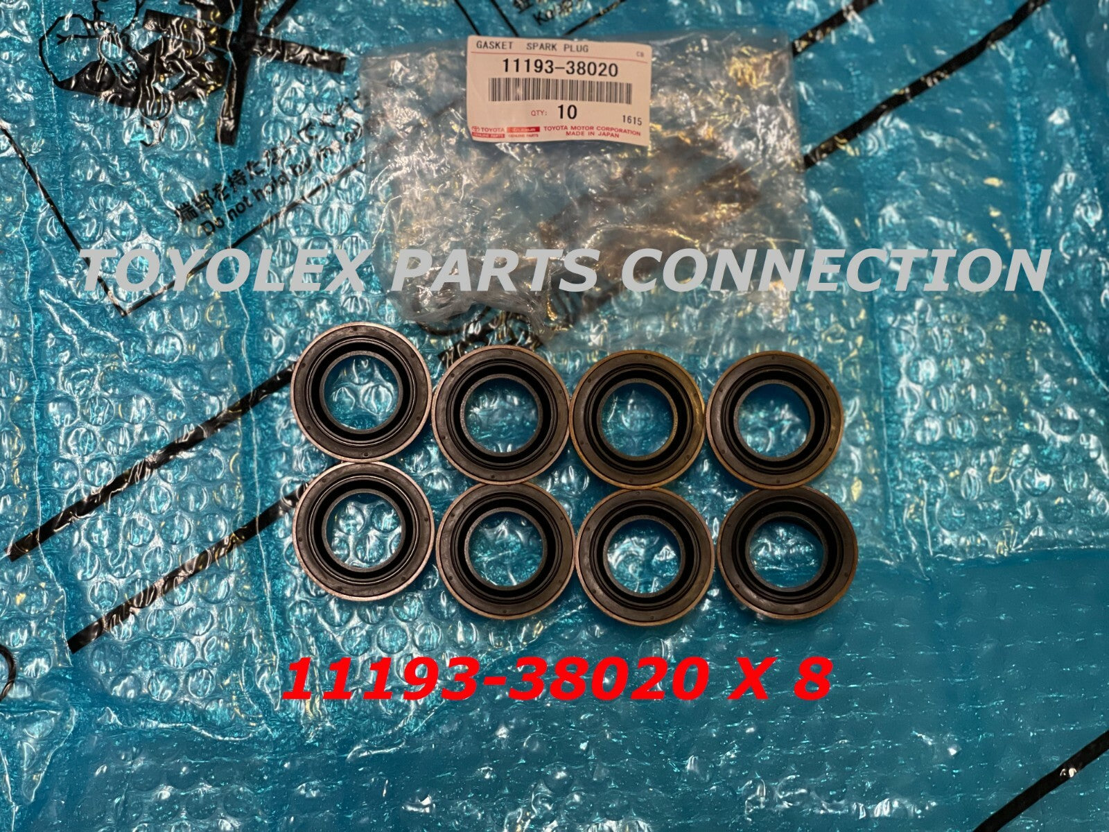 NEW GENUINE TOYOTA & LEXUS LS460 GX460 11193-38020 SPARK PLUG SEALS KIT QTY 8
