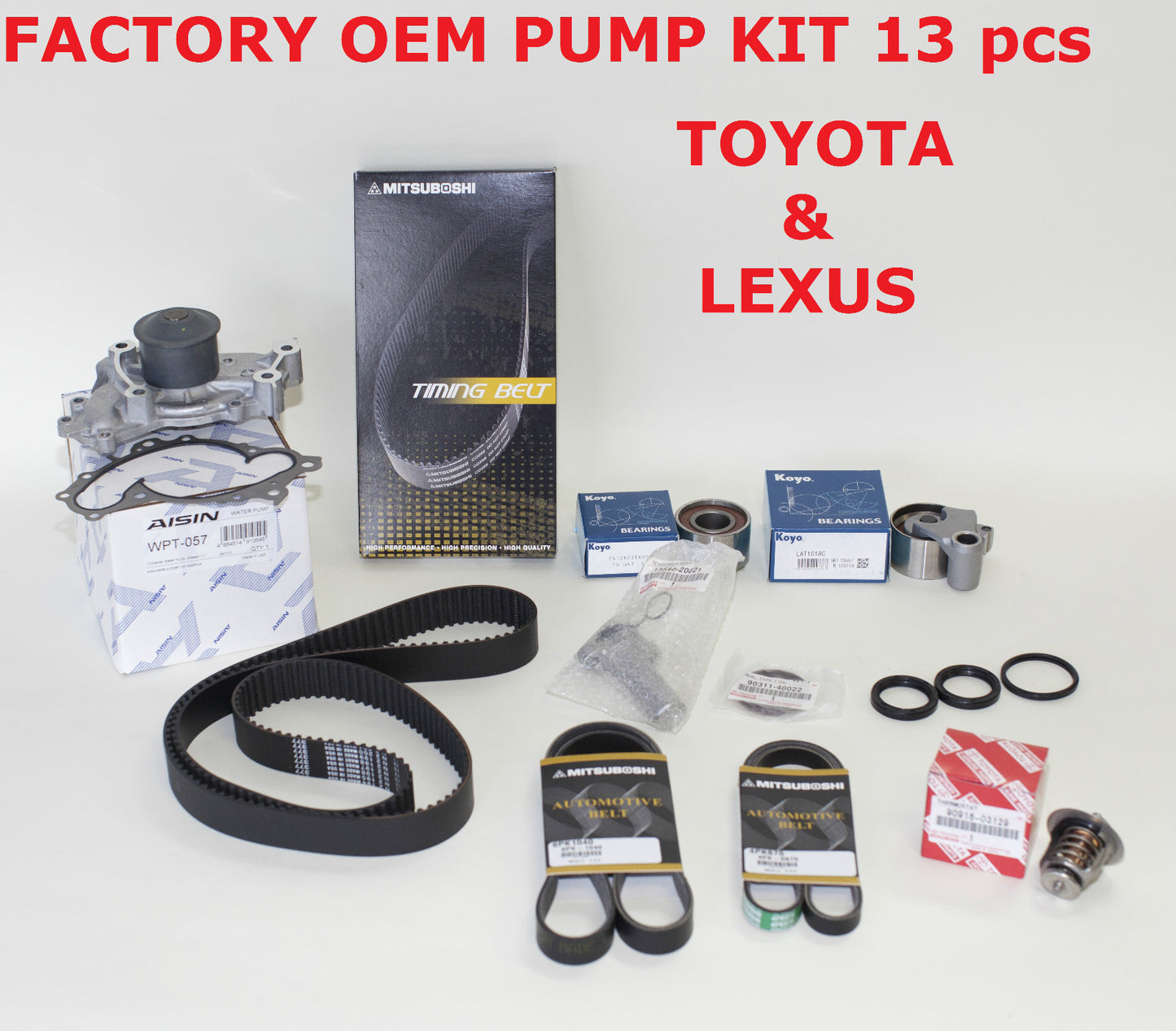 NEW TOYOTA LEXUS COMPLETE OEM TIMING & WATER PUMP KIT 3.0 1MZFE V6 (NOT CHINESE)