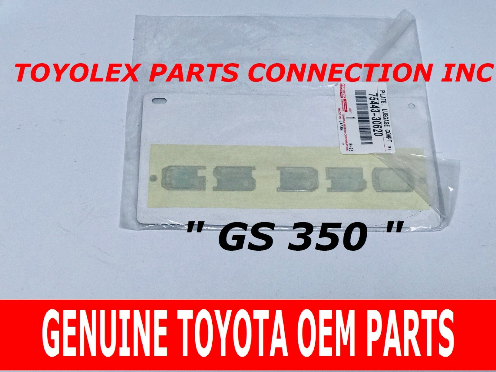 NEW GENUINE LEXUS GS350 FACTORY OEM REAR "GS350" NAME PLATE 75443-30620*