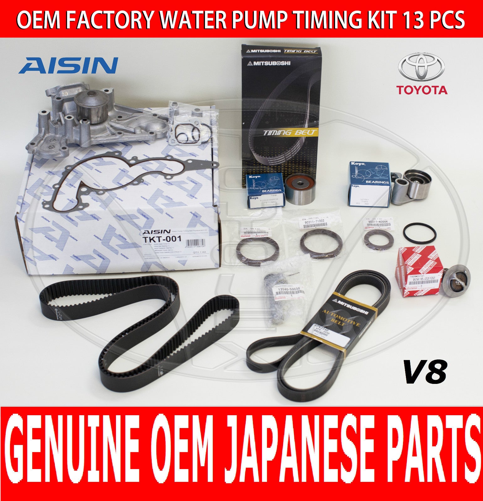 FACTORY LEXUS GX470 05-09 OEM AISIN TIMING BELT KIT WATER PUMP (NO CAM SEALS)