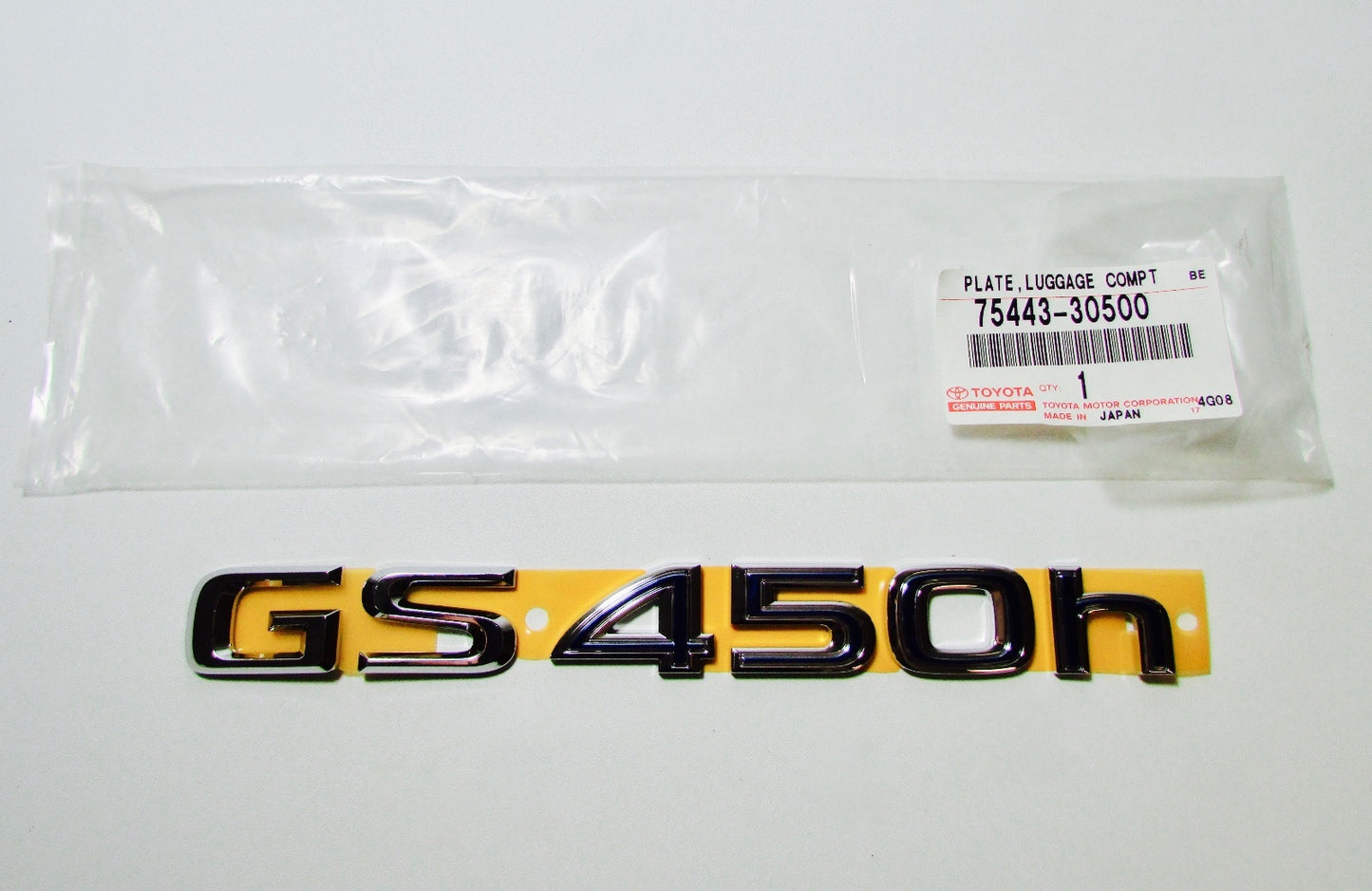 NEW GENUINE LEXUS GS450 FACTORY OEM REAR "GS450H"  BLUE EMBLEM 75443-30500
