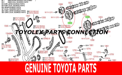 NEW GENUINE TOYOTA & LEXUS OEM TIMING CHAIN INTAKE & EXHAUST GEAR SET 4 PCS