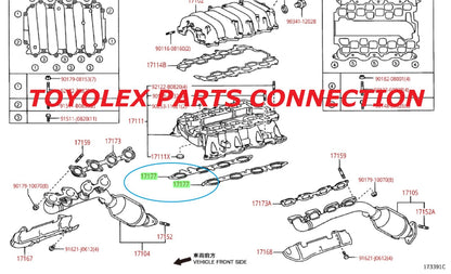 NEW GENUINE OEM TOYOTA & LEXUS 17171-50030 Intake Gasket QTY 2 (SEE DIAGRAM)