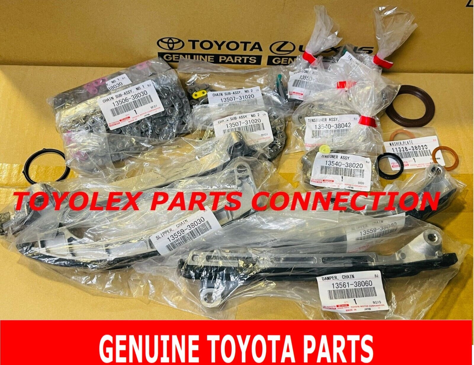 GENUINE TOYOTA & LEXUS OEM TIMING CHAIN KIT 5.7 V8 WITH OIL PUMP KIT - 25 PCS