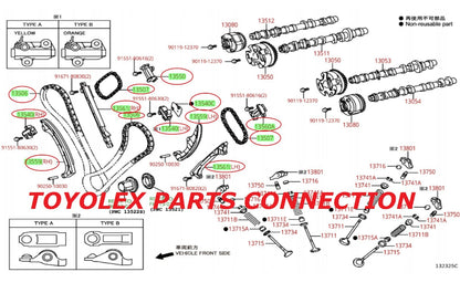 GENUINE TOYOTA & LEXUS OEM TIMING CHAIN KIT 5.7 V8 WITH OIL PUMP KIT - 25 PCS
