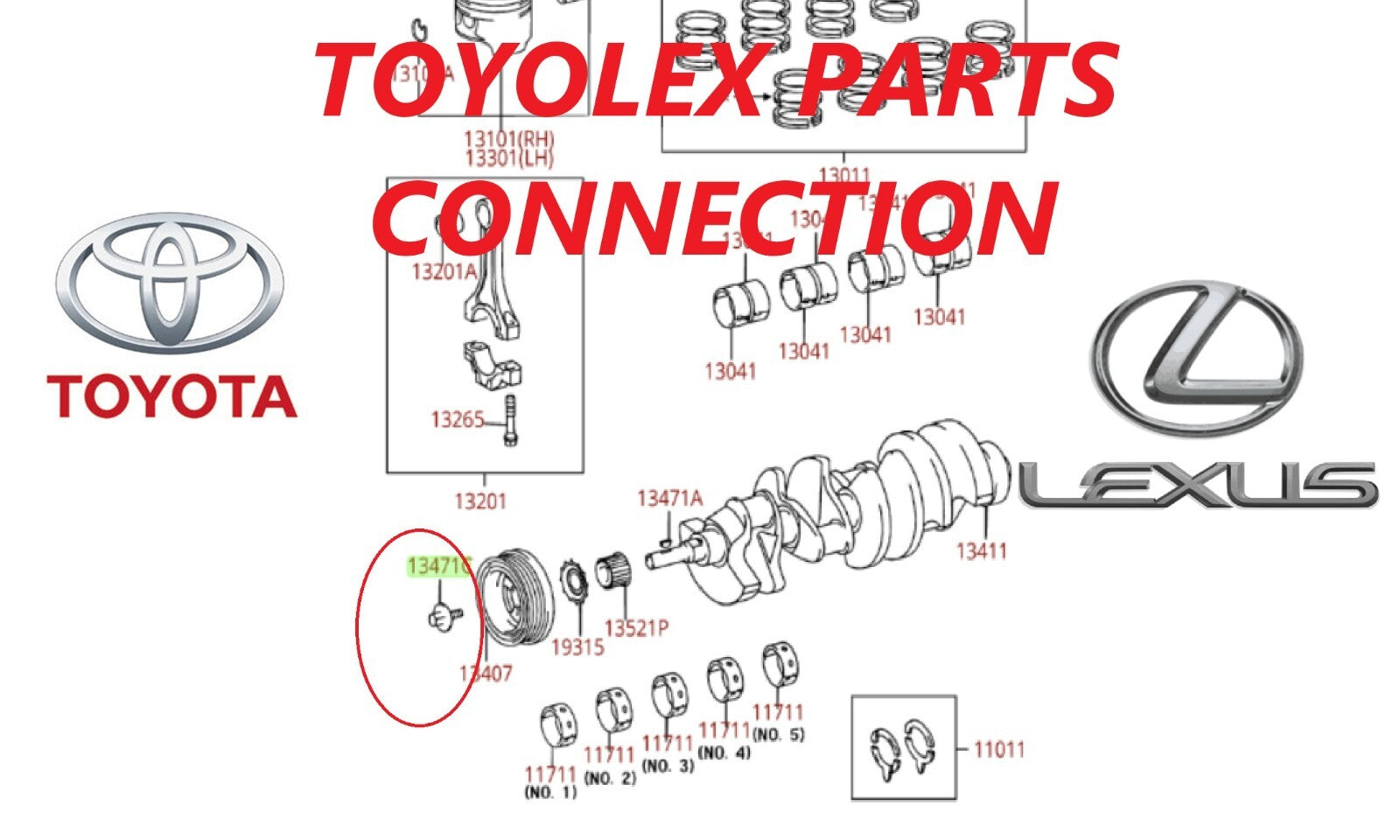 NEW GENUINE LEXUS LS430 & TOYOTA TUNDRA CRANKSHAFT BOLT W/ WASHER 90109-18003