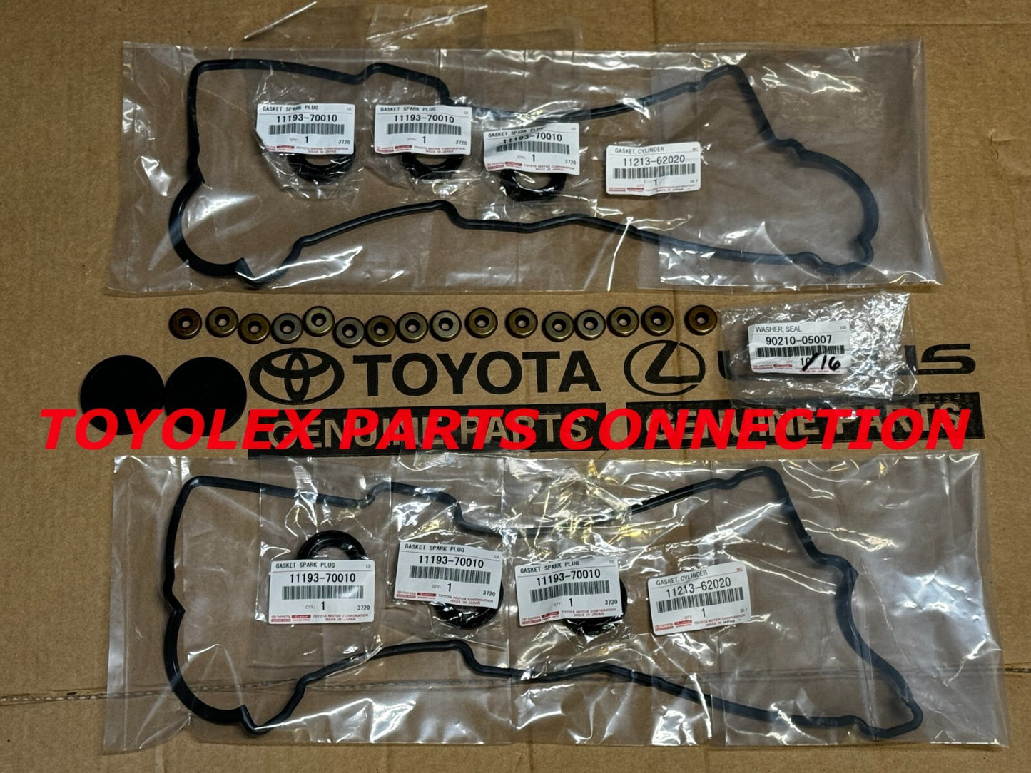 NEW OEM TOYOTA VALVE COVER GASKETS WASHERS, PLUG SEALS, CAM PLUGS & REAR MAIN