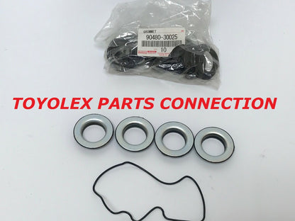 GENUINE TOYOTA SPARK PLUG TUBE SEAL SET (4) OIL PUMP GASKETS (2) & CAM PLUG (1)