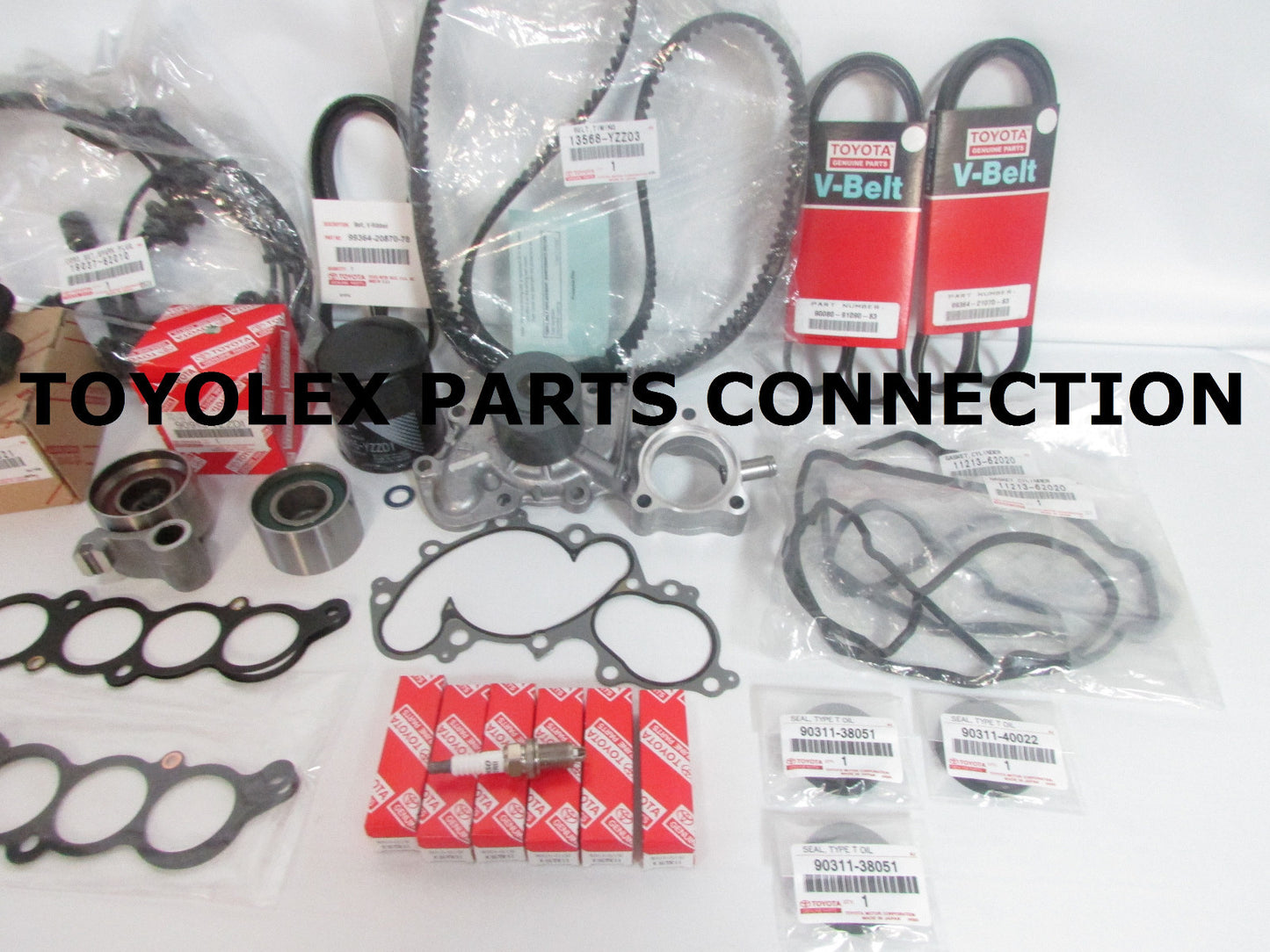 NEW ALL OEM TOYOTA 3.4 L 5VZFE COMPLETE 56 pcs TIMING BELT- PUMP KIT TACOMA 4RUN