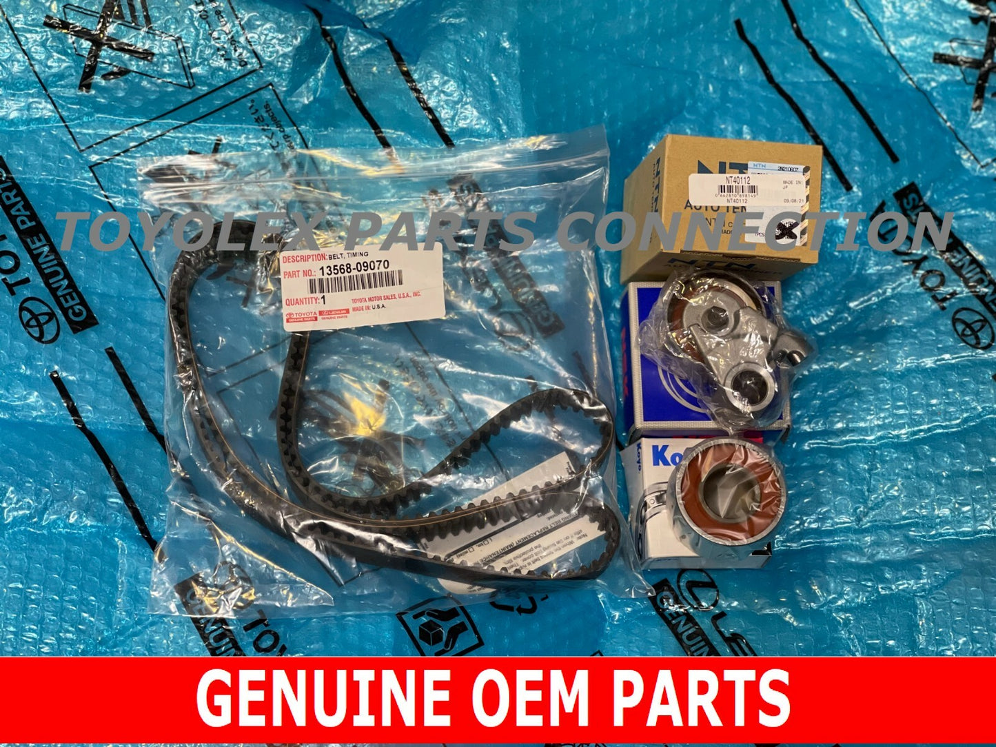 FACTORY NEW LEXUS TOYOTA TIMING BELT KIT 13568-09070 INCLUDES IDLERS & TENSIONER