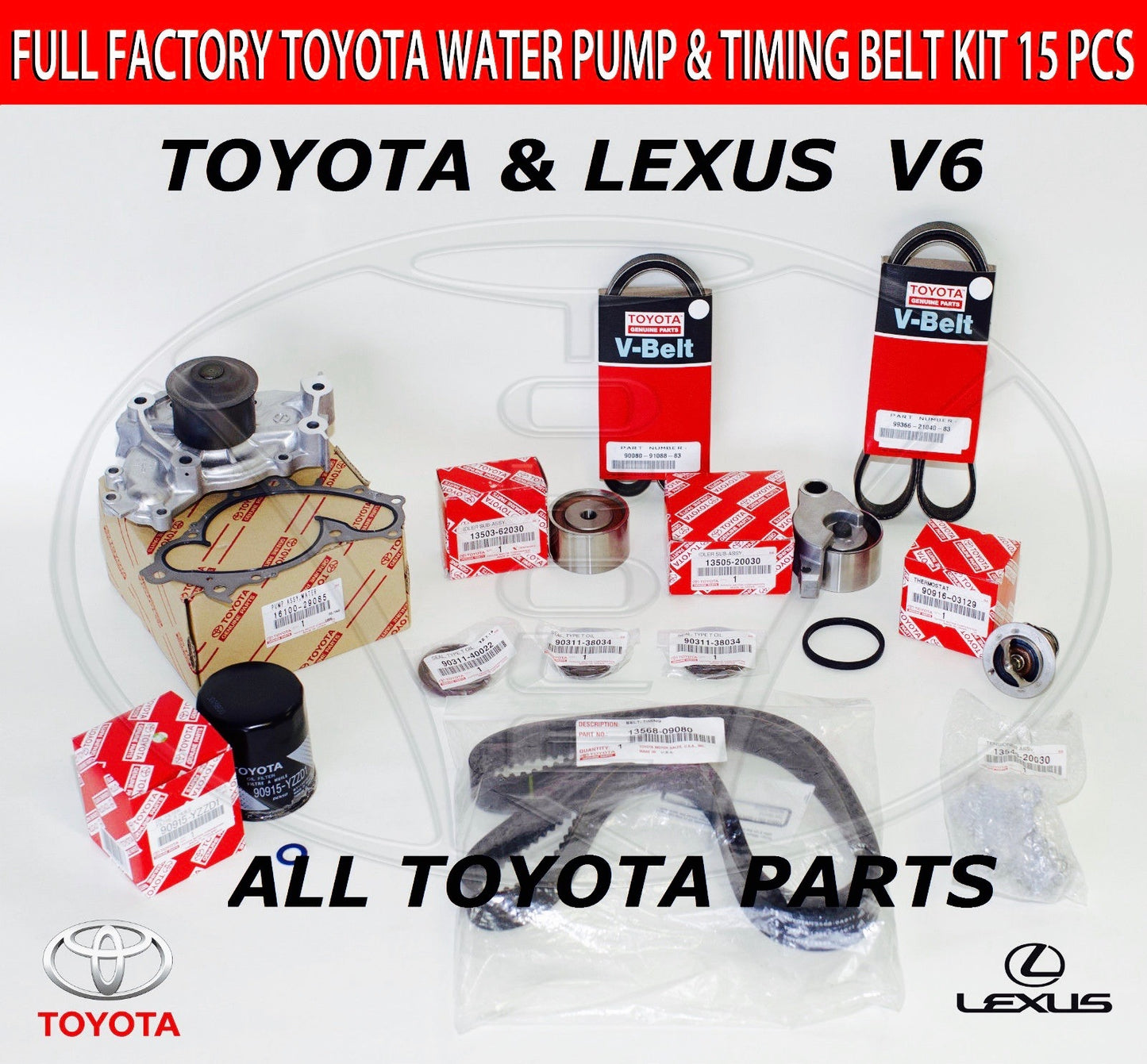 NEW GENUINE LEXUS TOYOTA TIMING BELT KIT 1MZFE ENGINE AVALON CAMRY ES300 RX300