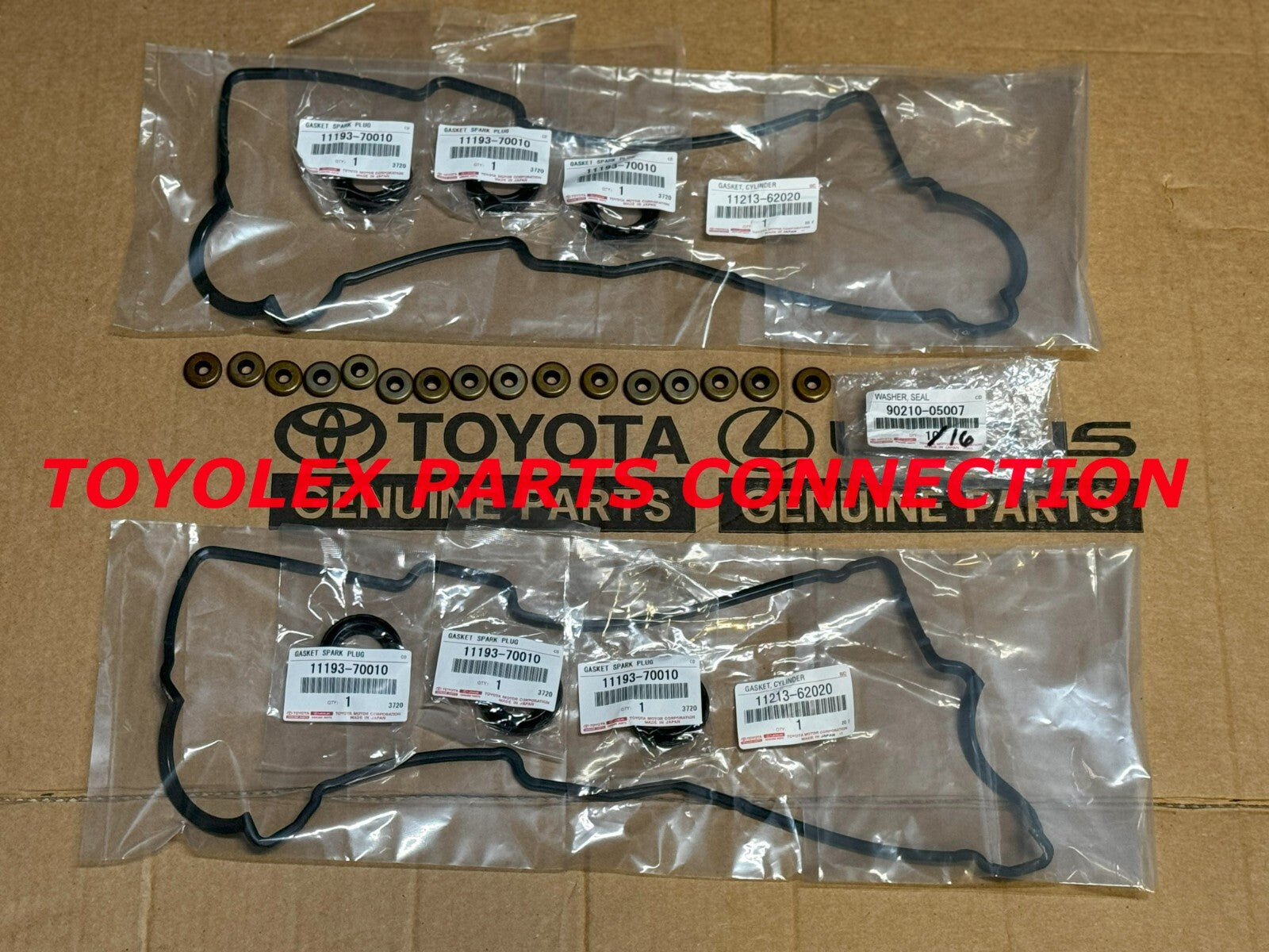 NEW GENUINE TOYOTA VALVE COVER WASHERS, GASKETS & SPARK PLUG TUBE SEALS & others