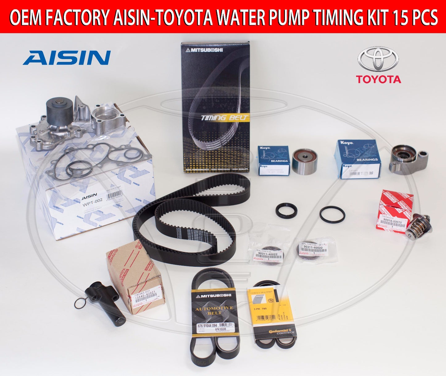 OEM LEXUS TOYOTA COMPLETE TIMING & WATER PUMP KIT V6 3.0L 3VZFE