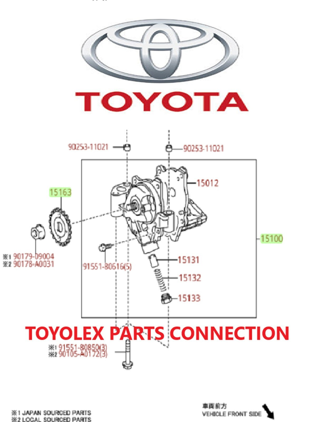 NEW OEM TOYOTA COROLLA MATRIX SCION XD GENUINE 15100-37030 OIL PUMP & SPROCKET