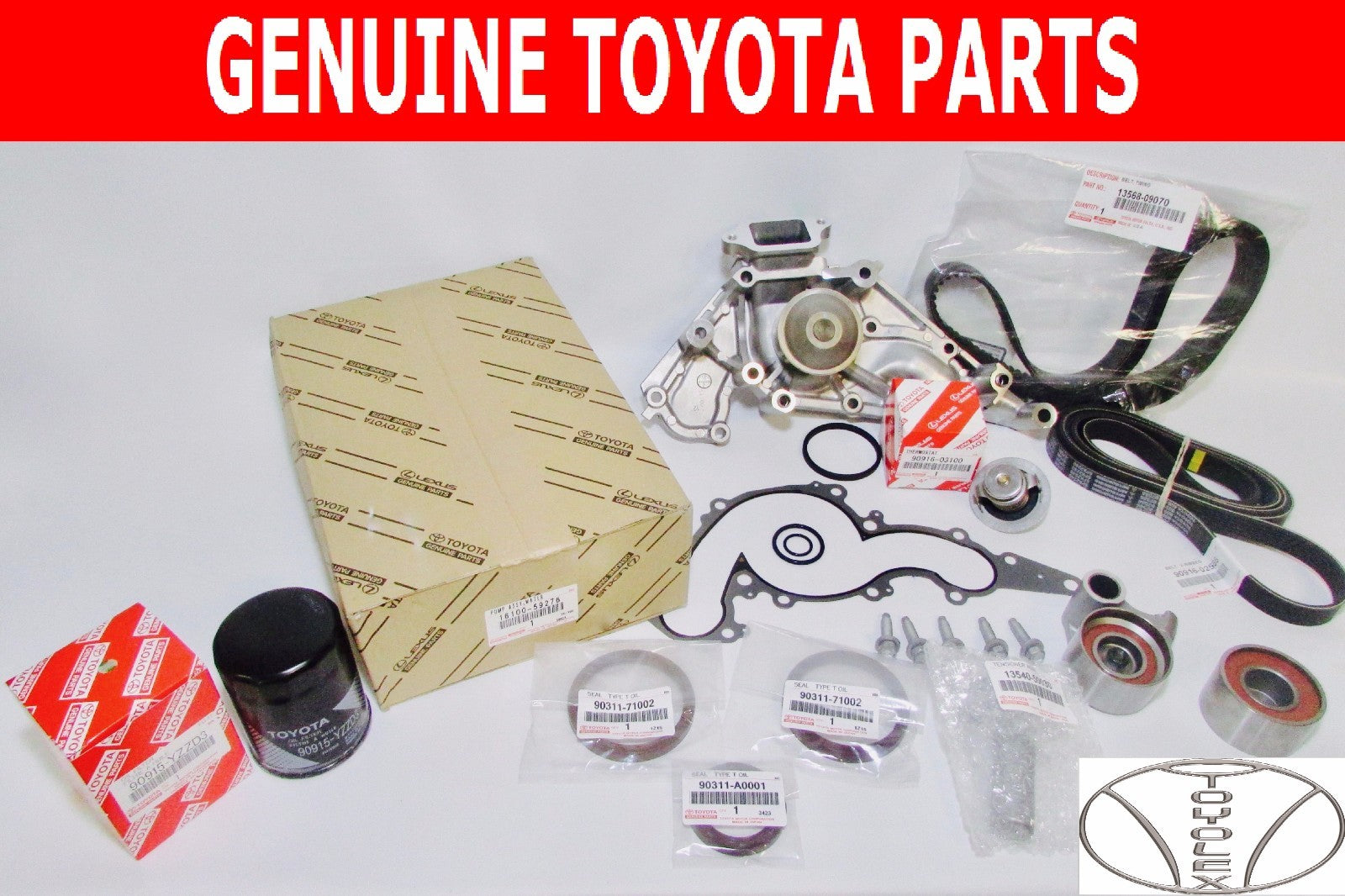 NEW GENUINE LEXUS / TOYOTA FULL OEM WATER PUMP TIMING BELT KIT 4.3 & 4.7L V8 ENG