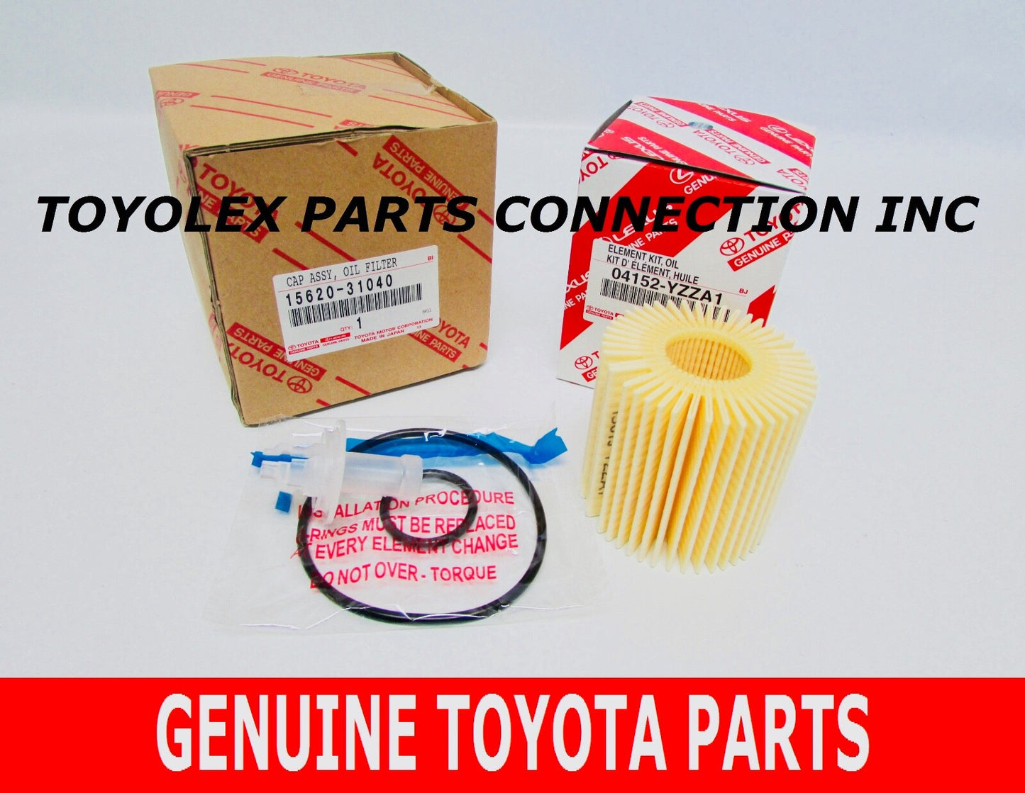 NEW GENUINE LEXUS OIL FILTER CAP & OIL FILTER ELEMENT 15620-31060