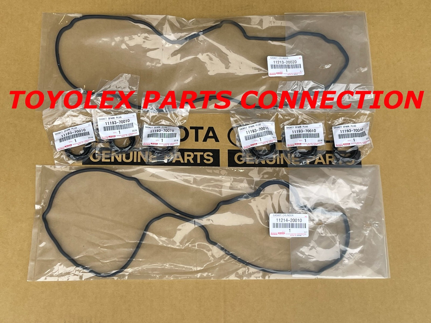 NEW GENUINE TOYOTA VALVE COVER GASKETS & SPARK PLUG TUBE SEAL SET 1MZFE ENG