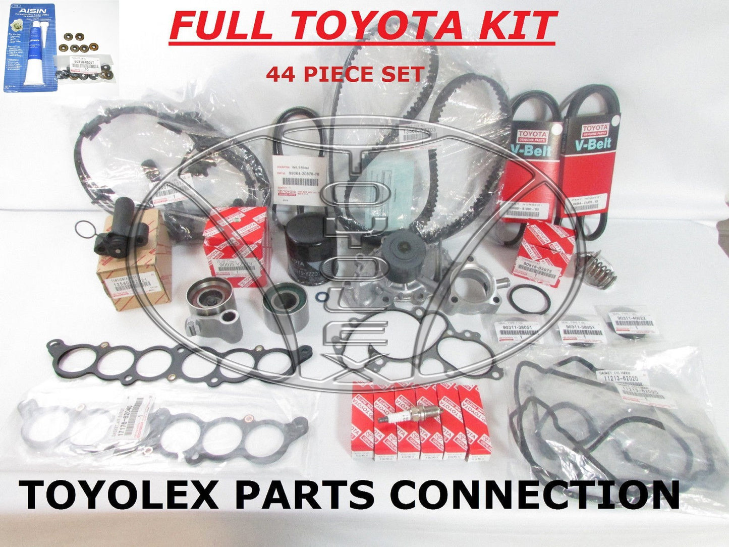 NEW ALL OEM TOYOTA  3.4 LITER 5VZFE V6 COMPLETE 52 pcs TIMING BELT & PUMP KIT