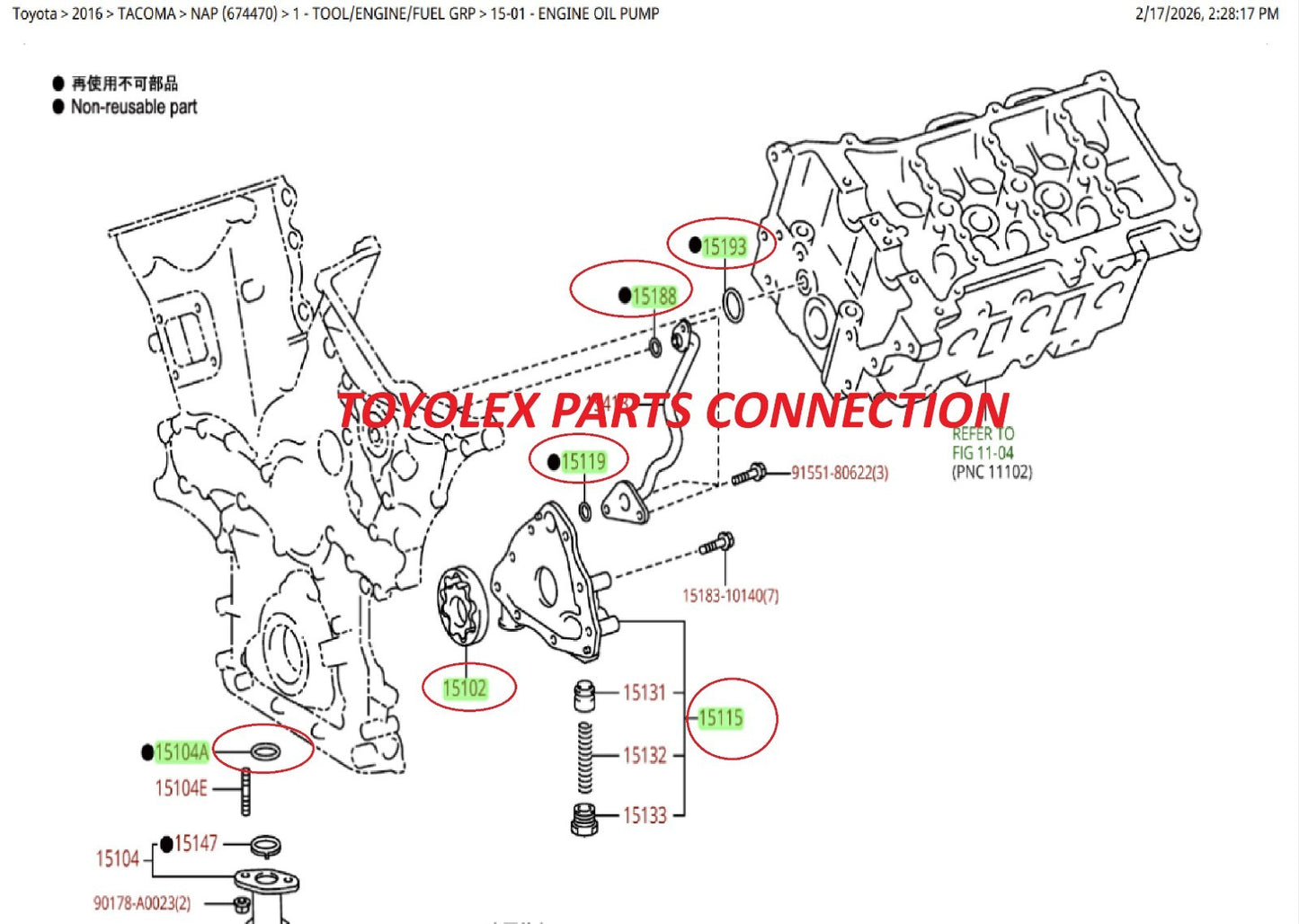 NEW TOYOTA & LEXUS OIL PUMP  15115-0P010 & ROTOR 15103-31050 FOR 4.0 V6 1GRFE