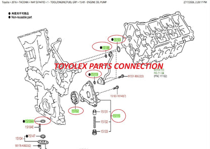 NEW TOYOTA & LEXUS OIL PUMP  15115-0P010 & ROTOR 15103-31050 FOR 4.0 V6 1GRFE