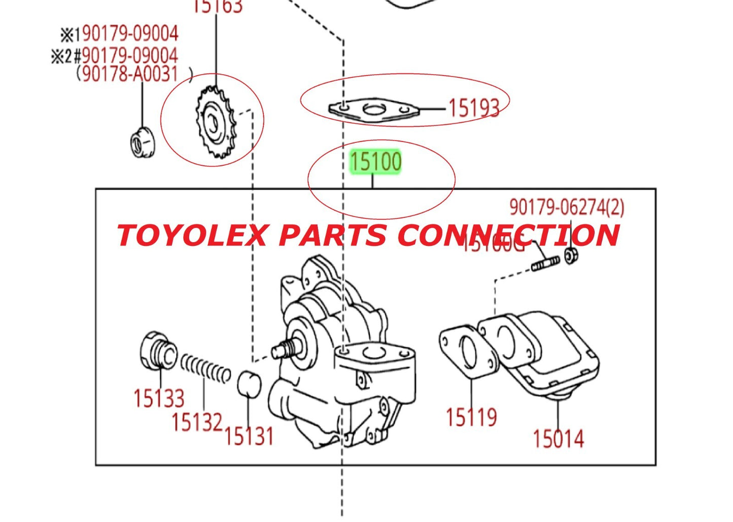 Toyota Rav4 1AZFE 1AZFSE OEM Genuine Engine Oil Pump 15100-28030 KIT  3 Pieces