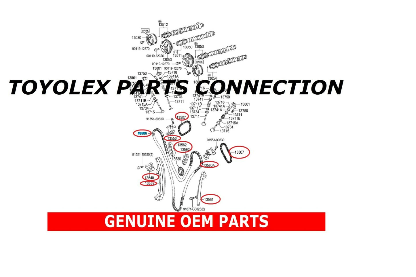 TOYOTA LEXUS V6 3.5 2GRFE & 2GRFSE FACTORY TIMING CHAIN & WPT-137 WATER PUMP KIT