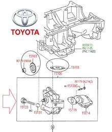 Toyota Camry XB Rav4 2AZFE OEM Genuine Engine Oil Pump 15100-28020 KIT 3 Pieces