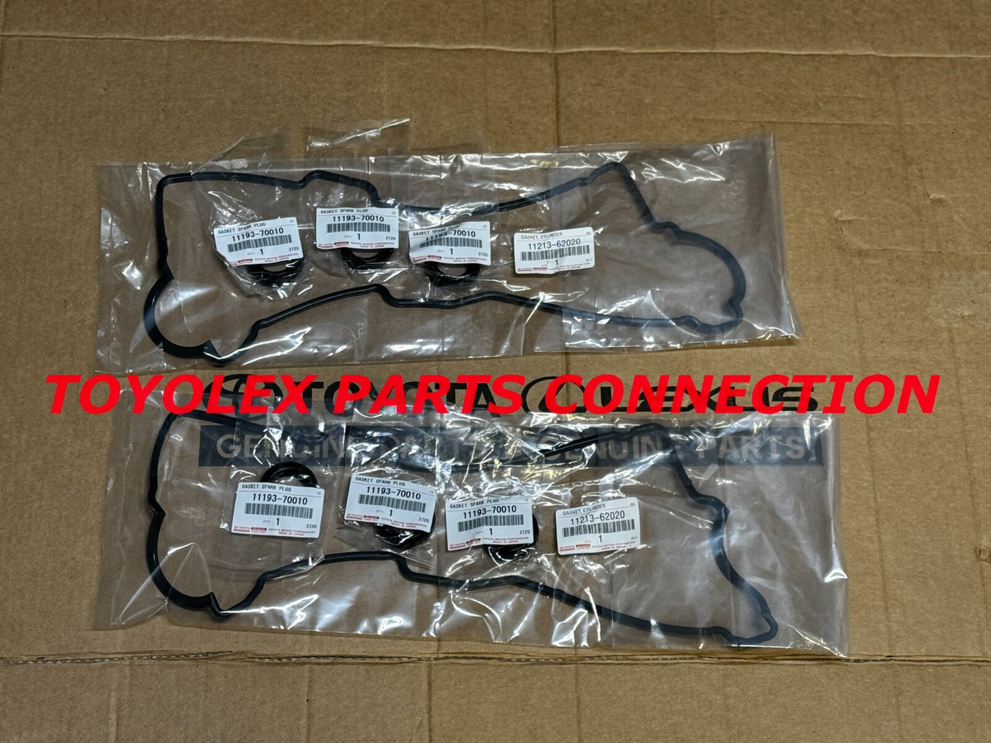 NEW GENUINE TOYOTA VALVE COVER GASKETS 11213-62020 & SPARK PLUG TUBE SEALS 5VZFE
