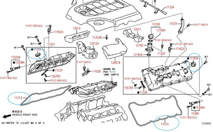 NEW GENUINE TOYOTA 11213-0S010 & 11214-0S010 VALVE COVER GASKET&SPARK PLUG SEALS