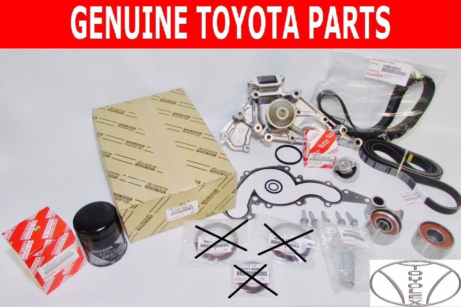 NEW GENUINE TOYOTA FULL WATER PUMP TIMING BELT KIT 4.3 & 4.7L V8 ENG (NO SEALS)
