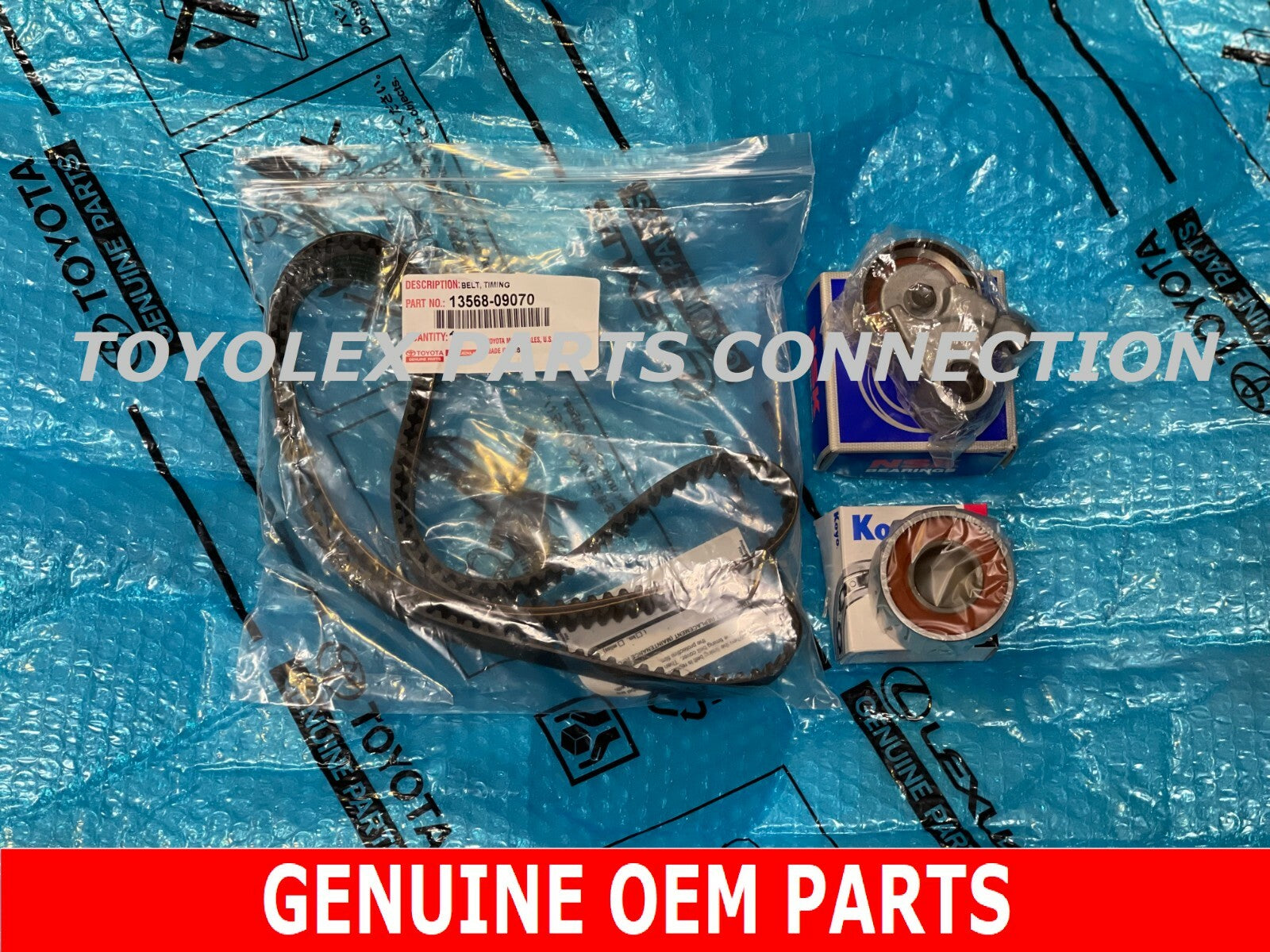 FACTORY NEW LEXUS TOYOTA TIMING BELT KIT 13568-09070 INCLUDES IDLERS 3 PIECES