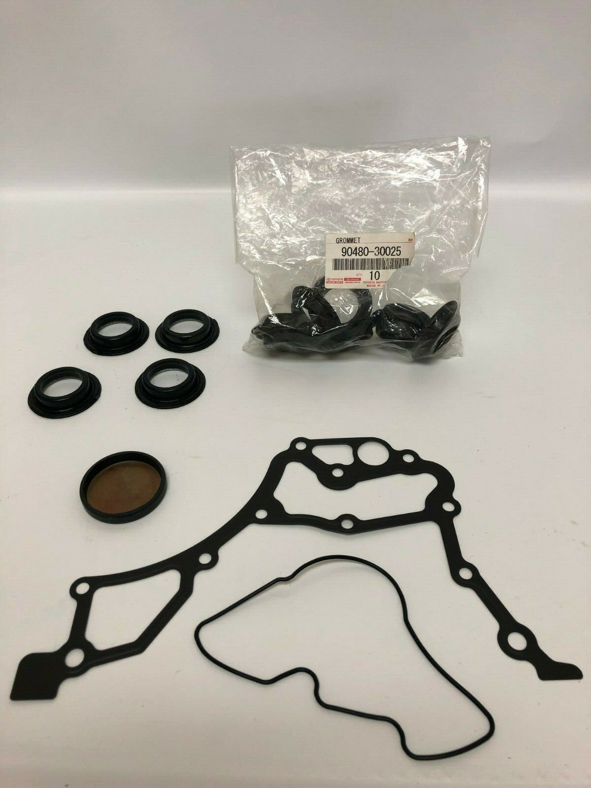 GENUINE TOYOTA SPARK PLUG TUBE SEAL SET (4) OIL PUMP GASKETS (2) & CAM PLUG (1)