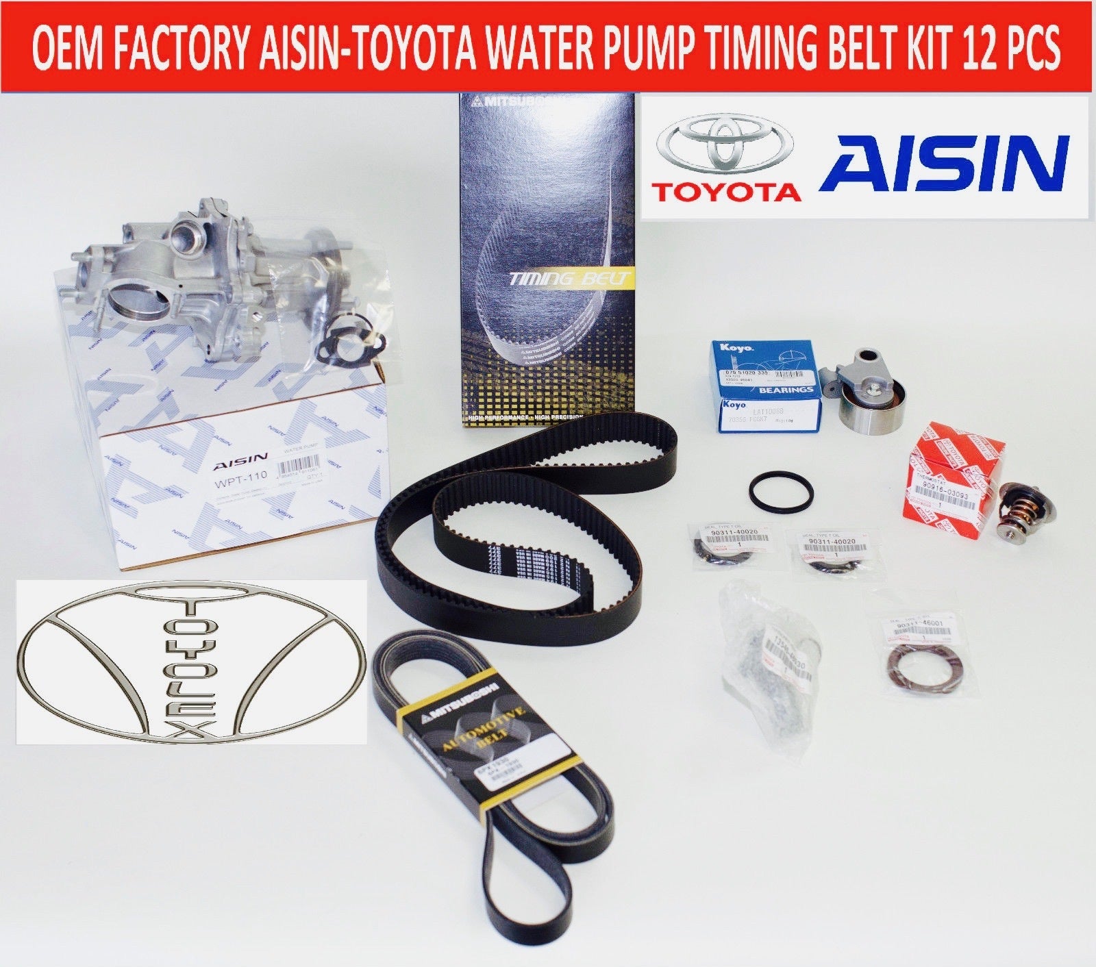 NEW LEXUS SC300 GS300 COMPLETE TIMING BELT WATER PUMP KIT ALL FACTORY OEM PARTS