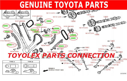 GENUINE TOYOTA & LEXUS OEM TIMING CHAIN KIT 5.7 V8 WITH OIL PUMP KIT - 25 PCS