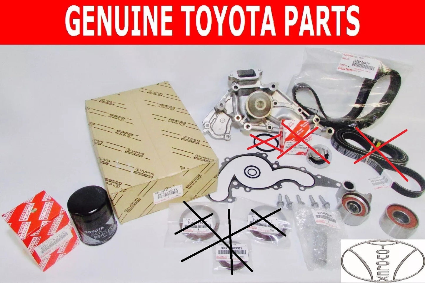 NEW GENUINE TOYOTA TUNDRA 05-09 OEM WATER PUMP TIMING BELT KIT 4.7L Eng