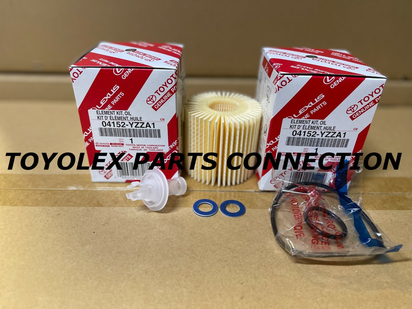GENUINE TOYOTA LEXUS SET OF 2 OIL FILTERS W/ DRAIN PLUG GASKETS (04152-YZZA1)