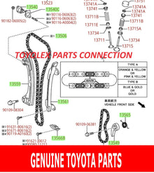 TOYOTA 2AZFE - 2.4 16-VALVE FACTORY TIMING CHAIN KIT & AISIN PUMP- SEE DIAGRAM