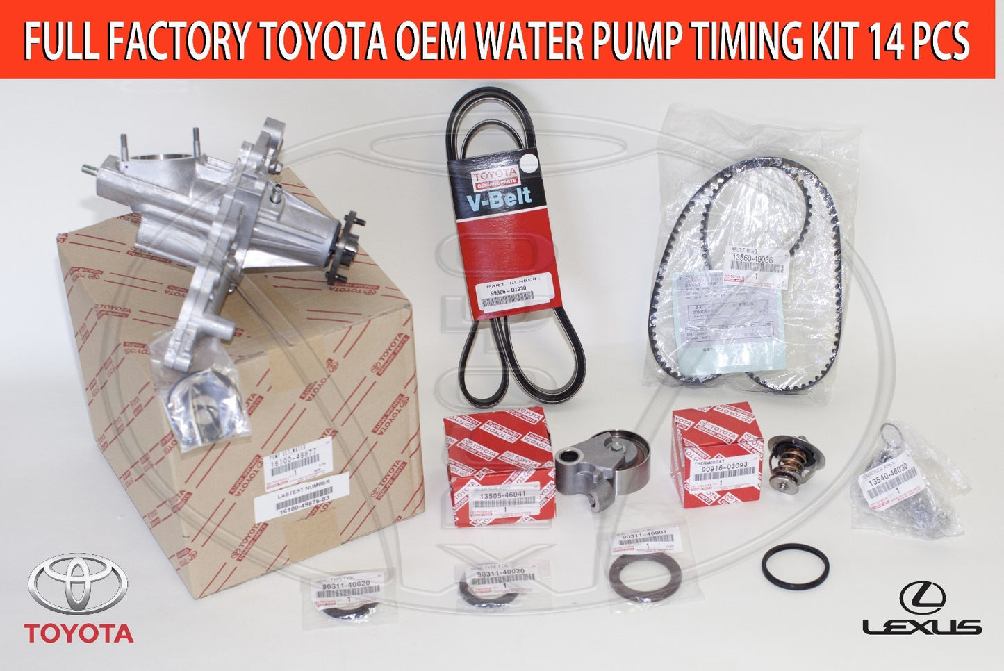 NEW GENUINE LEXUS GS300 IS300 98-05 FULL FACTORY 14 Pcs TIMING BELT KIT W / PUMP