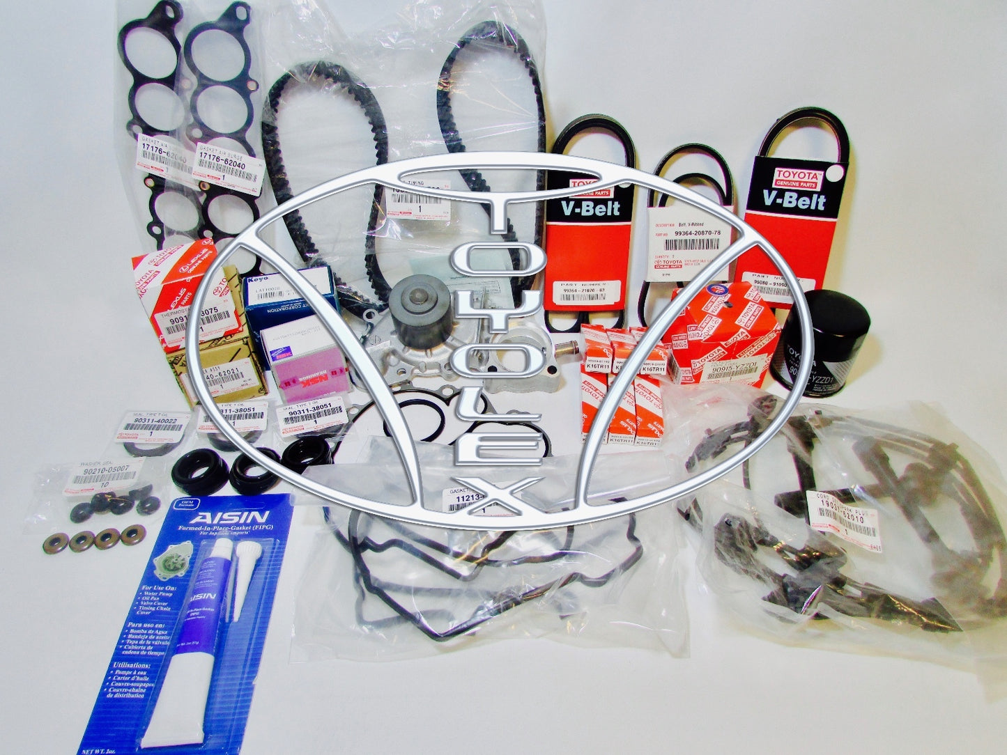 NEW ALL OEM TOYOTA 3.4 L 5VZFE COMPLETE 56 pcs TIMING BELT- PUMP KIT TACOMA 4RUN