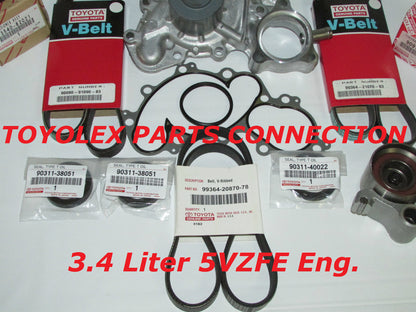 NEW GENUINE TOYOTA 3.4 V6 5VZFE WATER PUMP TIMING BELT KIT 17 PCS 4RUNNER TUNDRA