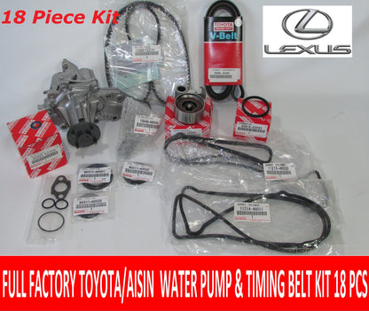 LEXUS GS300 IS300 1998-2001 FULL FACTORY TOYOTA 19 Pcs TIMING BELT KIT W PUMP