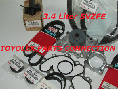 NEW GENUINE TOYOTA OEM 3.4 LITER 5VZFE V6 COMPLETE 19pcs TIMING BELT & PUMP KIT
