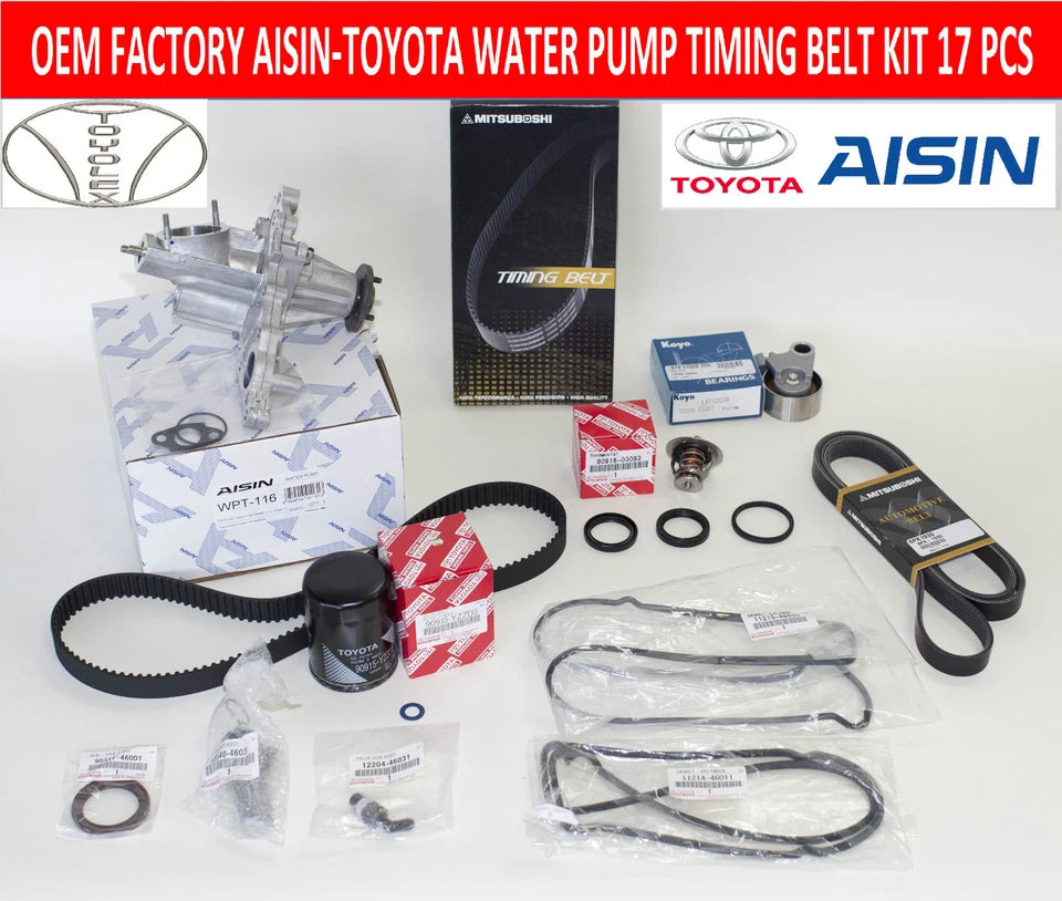 NUEVO KIT DE CORREA DE DISTRIBUCIÓN DE BOMBA DE AGUA DE FÁBRICA COMPLETO DE 17 PIEZAS PARA LEXUS GS300 IS300 02-05
